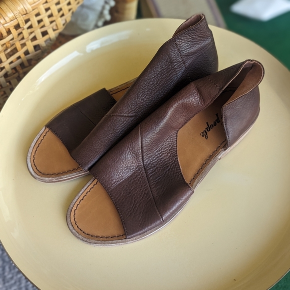 Free People 38 Mont Blanc Sandals Brown Leather Bohemian Summer Aesthetic - Picture 4 of 10